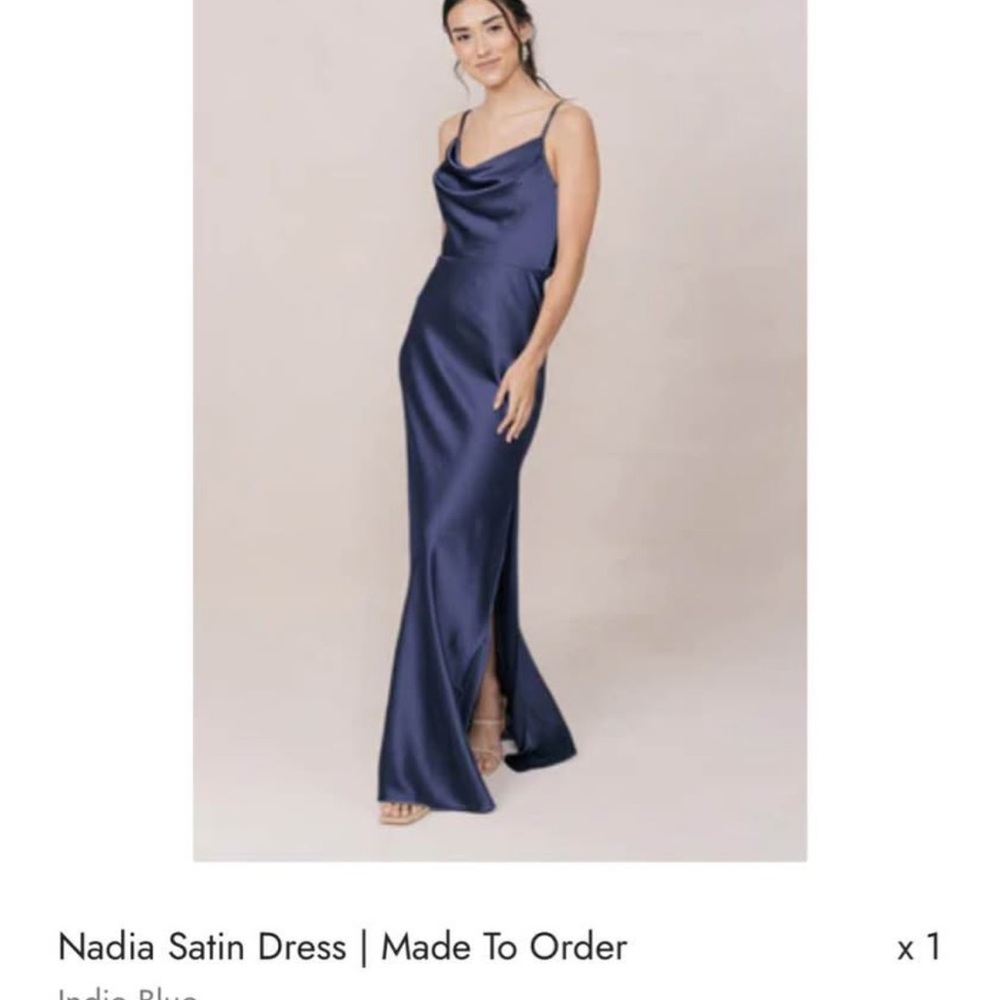 Revelry Satin Maxi Dress in Deep Blue